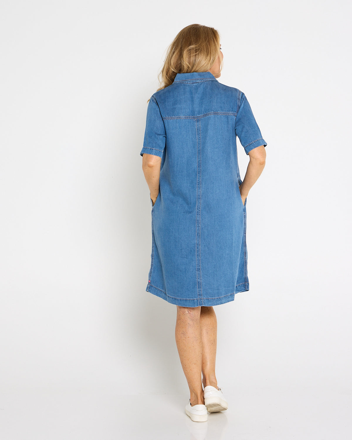 Cora Denim Dress - Mid Wash Blue