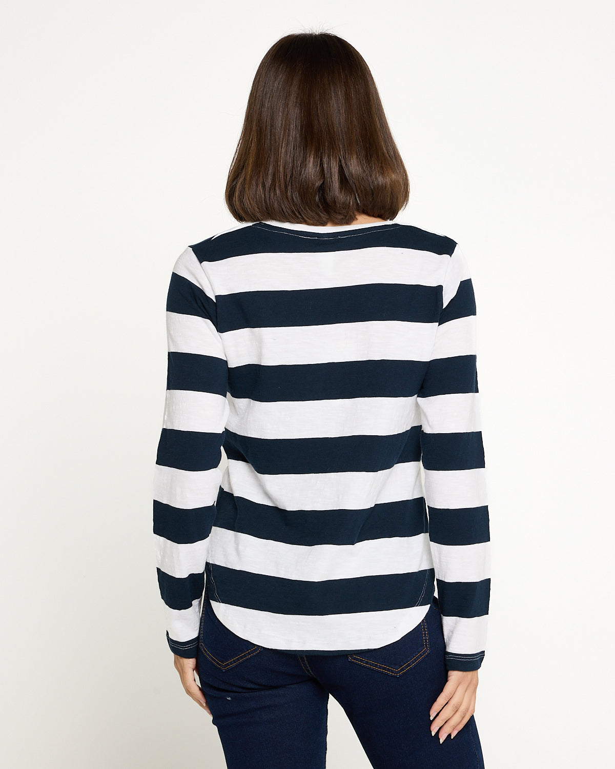 Spritz Stripe Long Sleeve Tee - Navy Stripe