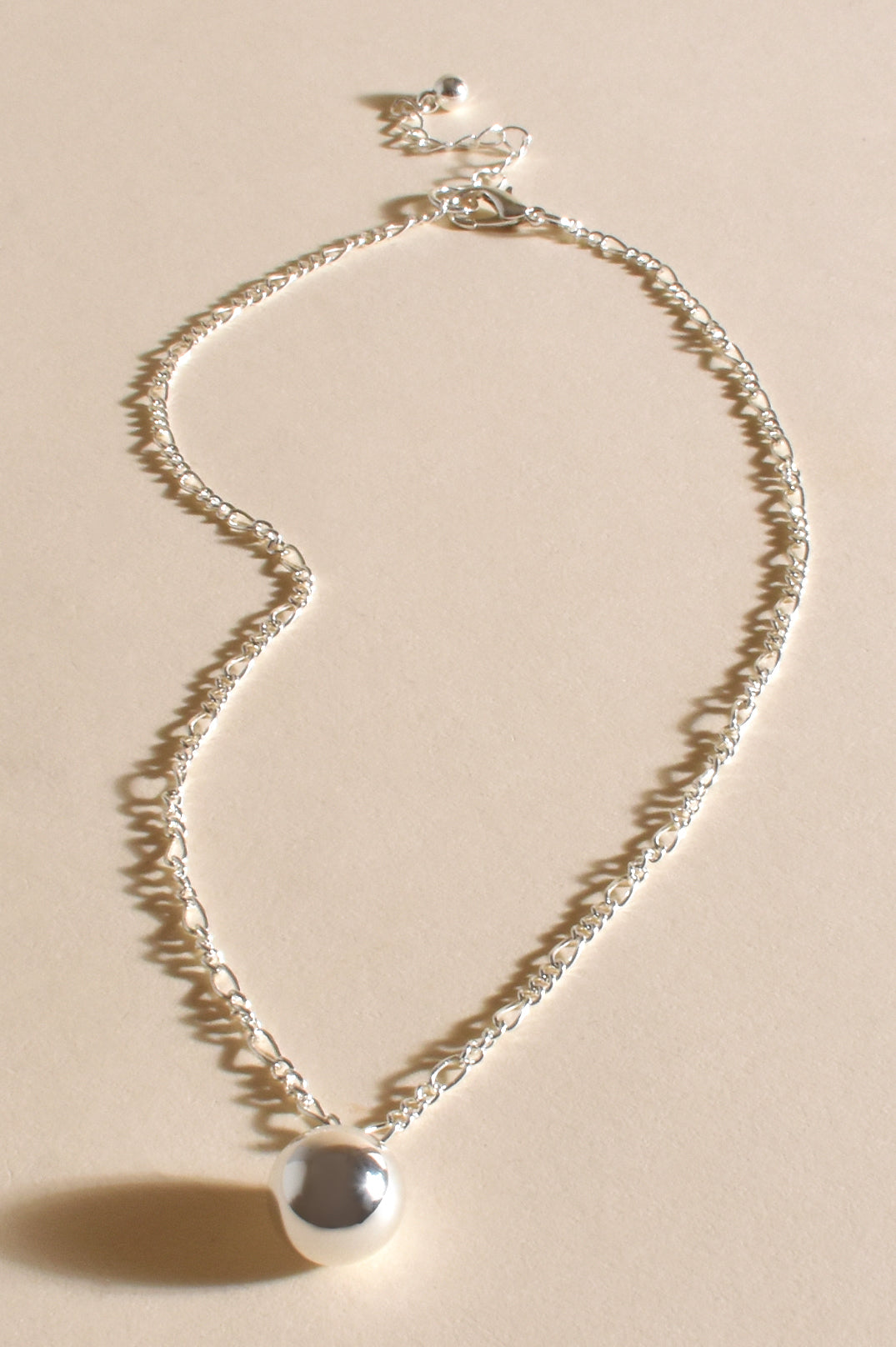 Vienna Pendant Figaro Necklace - Silver