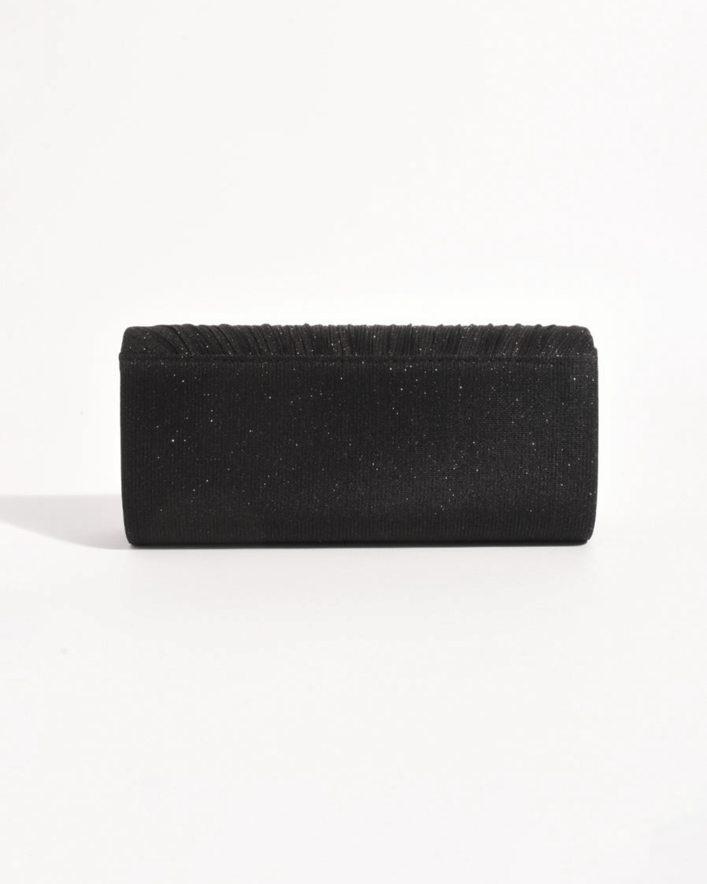 Linnie Pleat Fold Over Clutch - Black/Gold