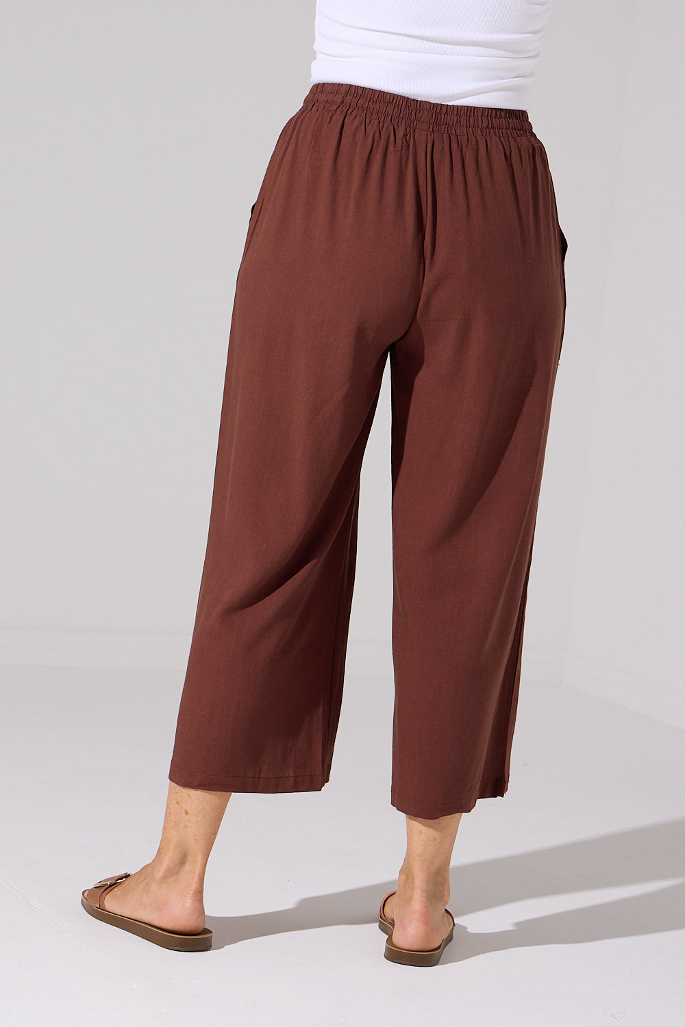 Aiko Linen Pants - Warm Choc