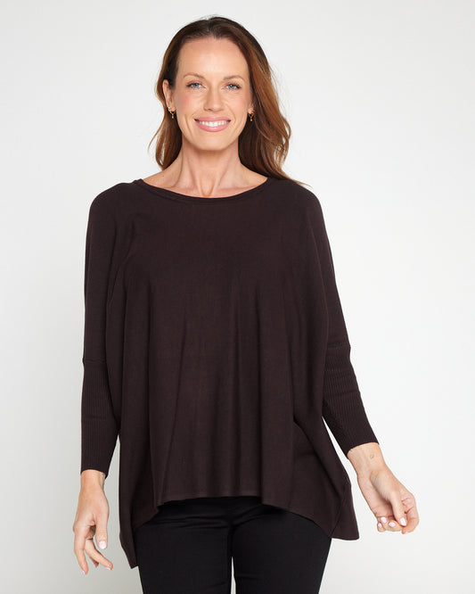 Alma Soft Lightweight Knit - Chocolate