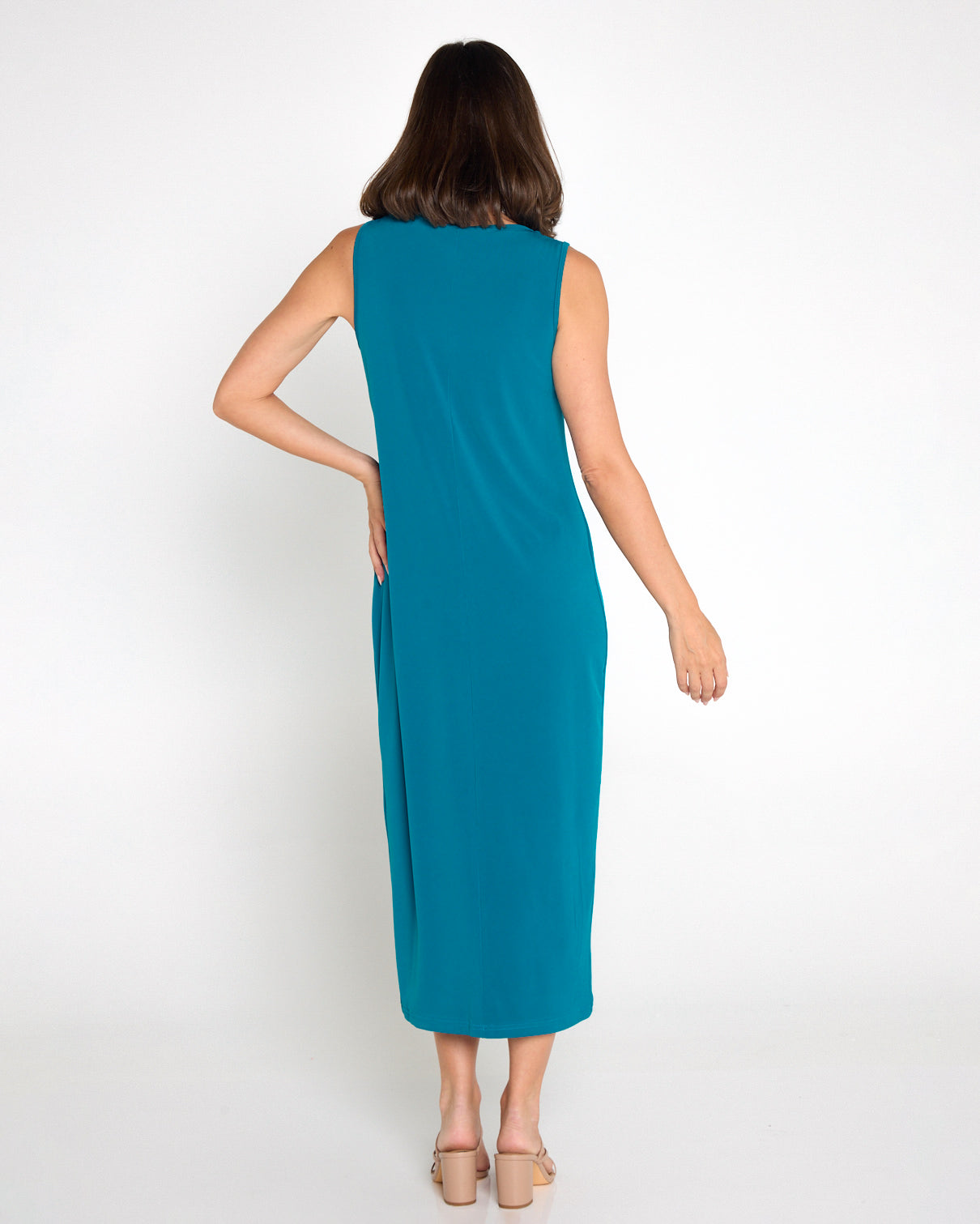 Amy Midi Stretch Slip - Teal