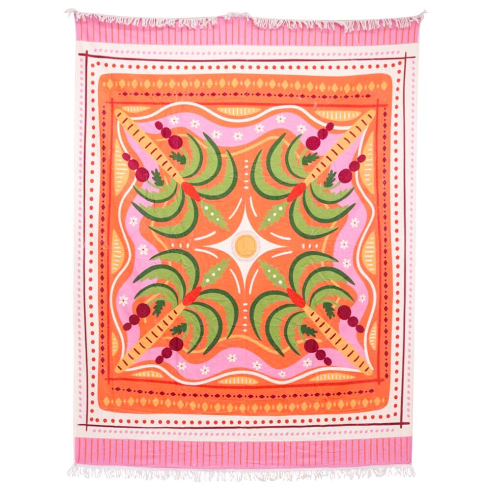 Capri Beach Towel - Pink Palms