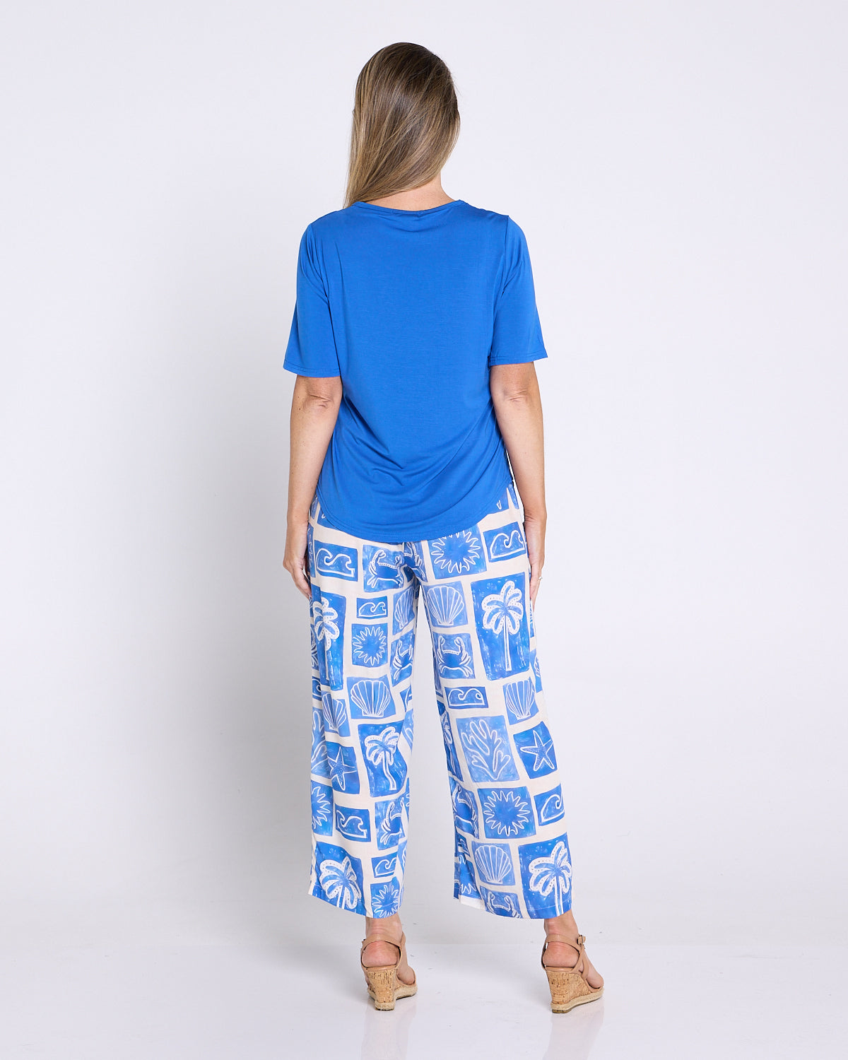 Aiko Lightweight Pants - Blue Seaside Sketch