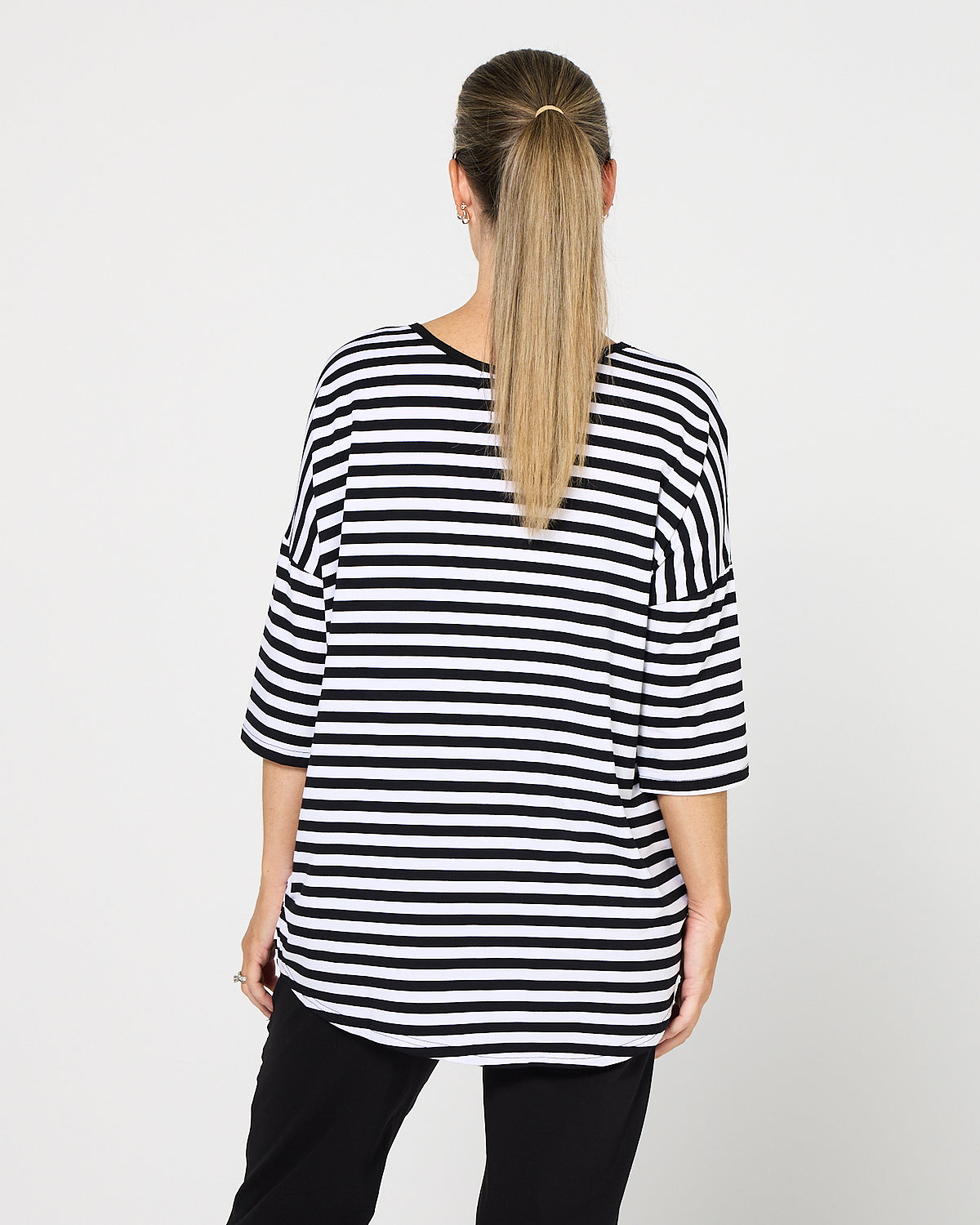 Montmartre Bamboo Top - Black White Stripe