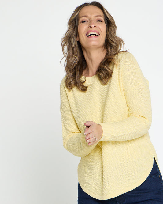 Brenda Waffle Knit - Buttercup Yellow
