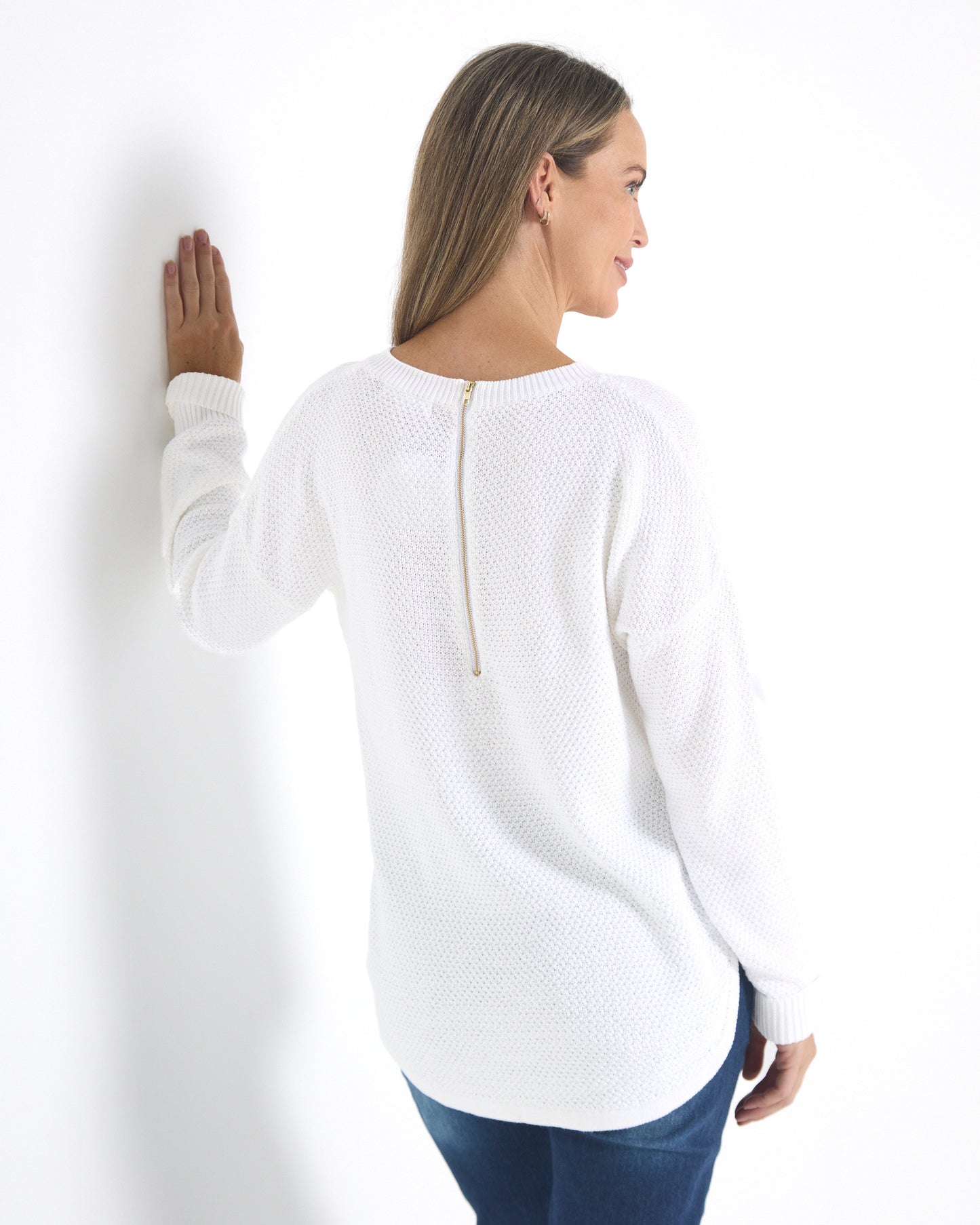 Brenda Waffle Knit - White