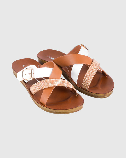 Brik Slide - White / Tan
