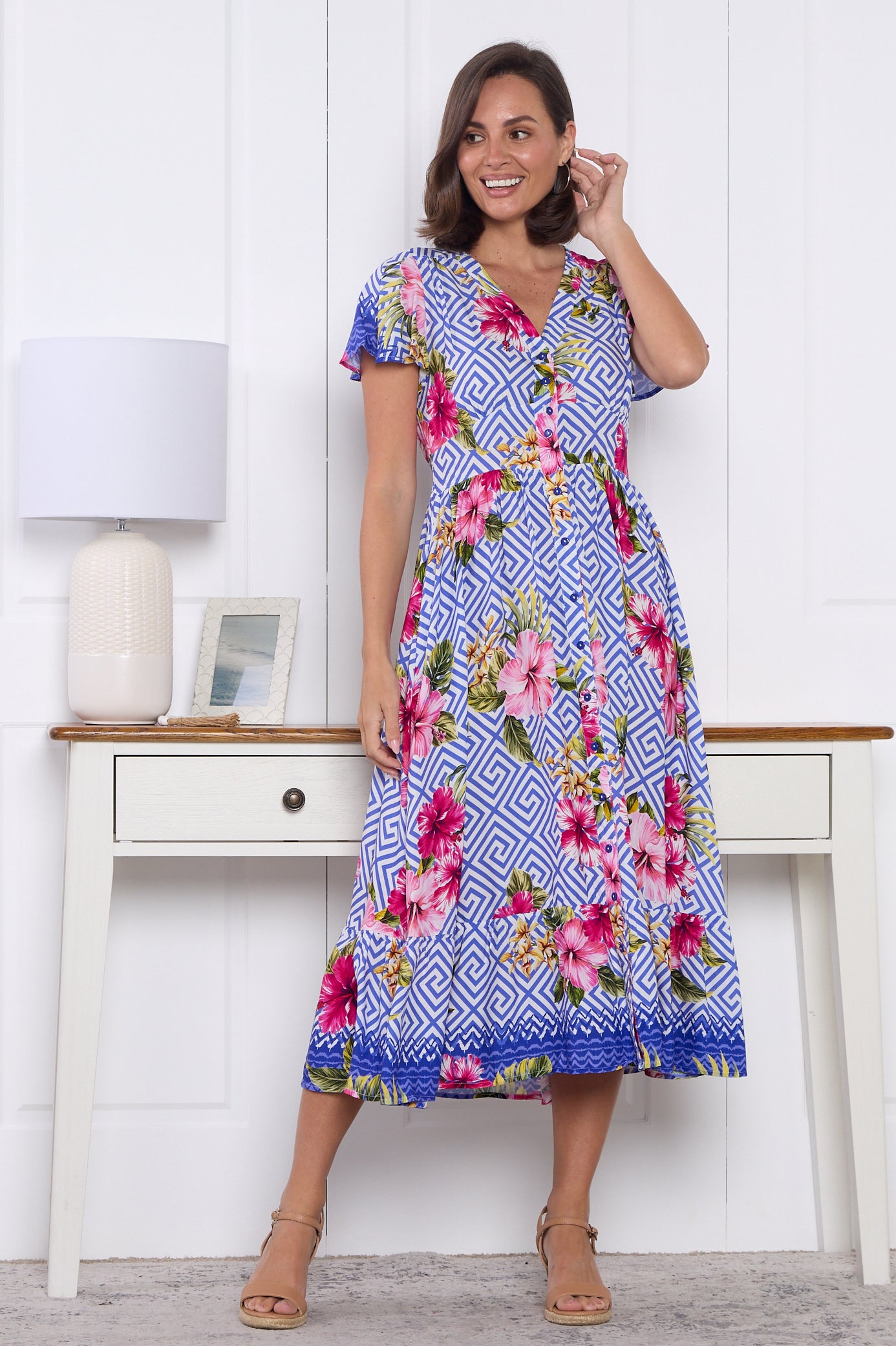 Jacinda Dress - Blue Print