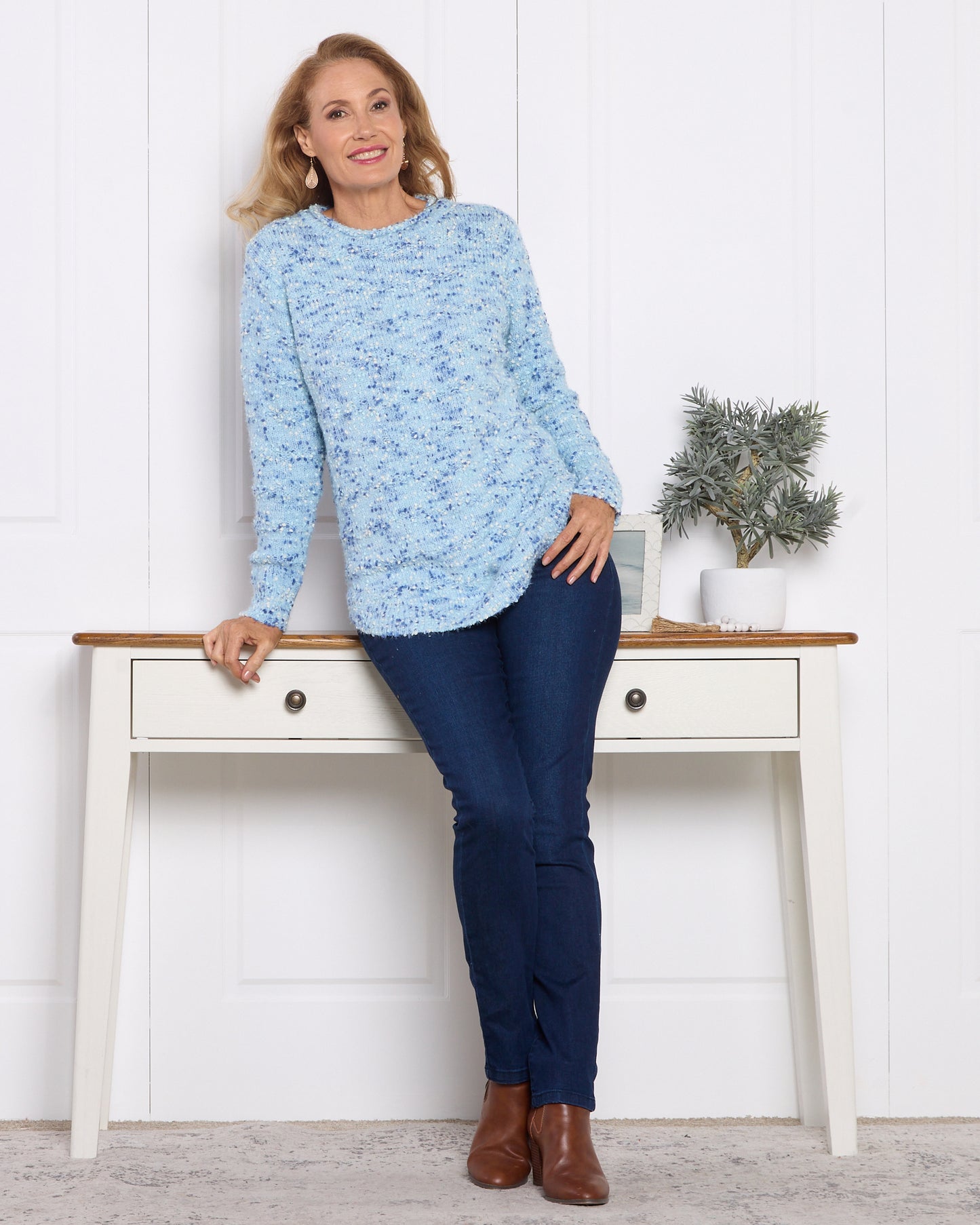 Chloe Knit Jumper - Blue Confetti