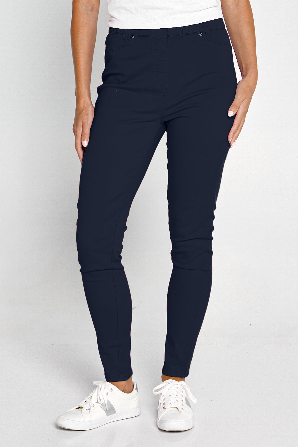 Denver Jeggings Navy Cafe Latte Ankle Length Pull On Jeggings
