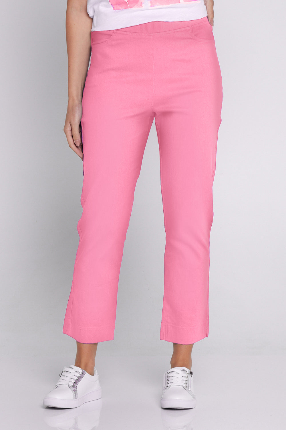 Kayla Pull On 7 8 Stretch Pants Watermelon Cafe Latte Summer 2024 TULIO Fashion