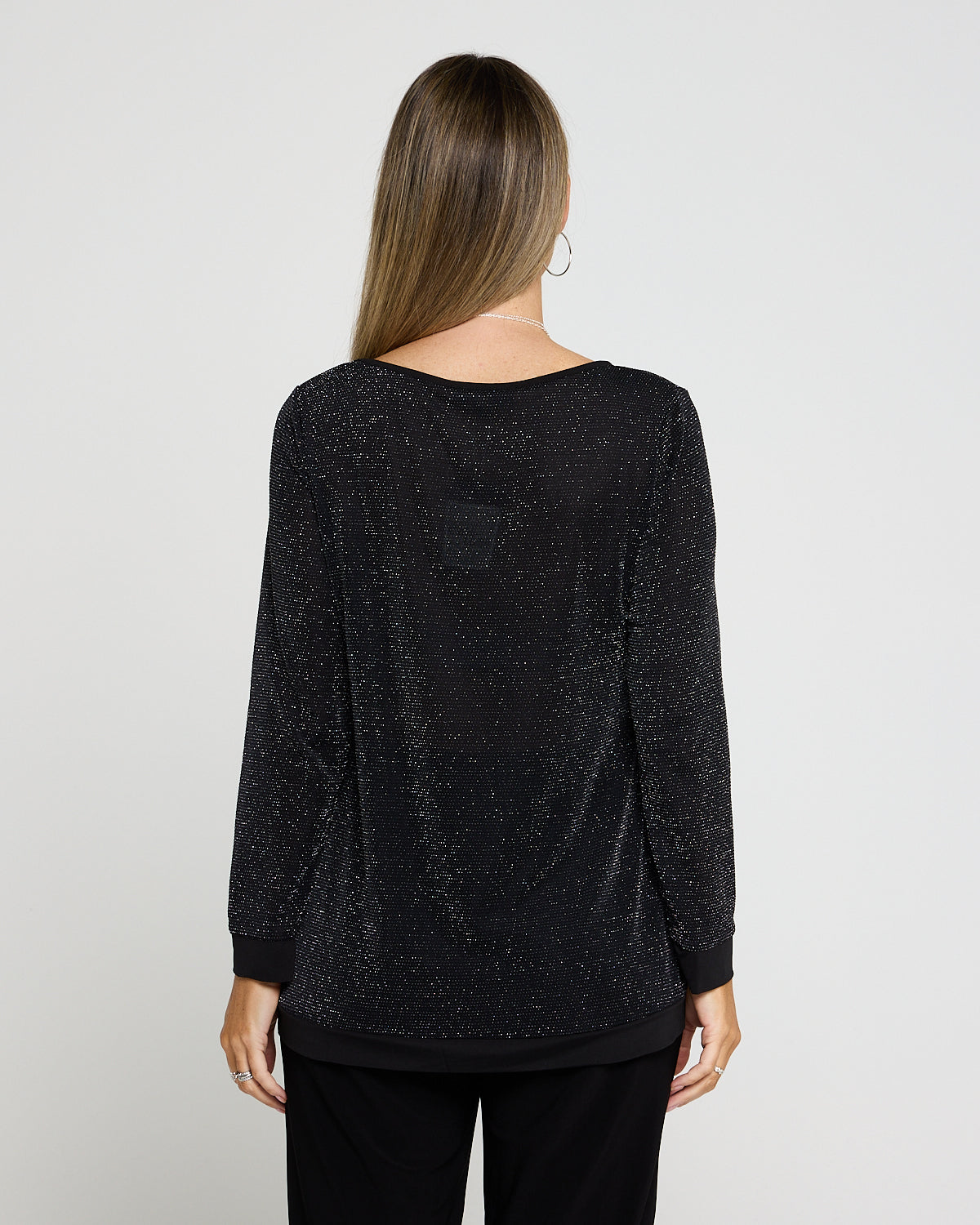 Alisa Lurex Top - Black Sparkle