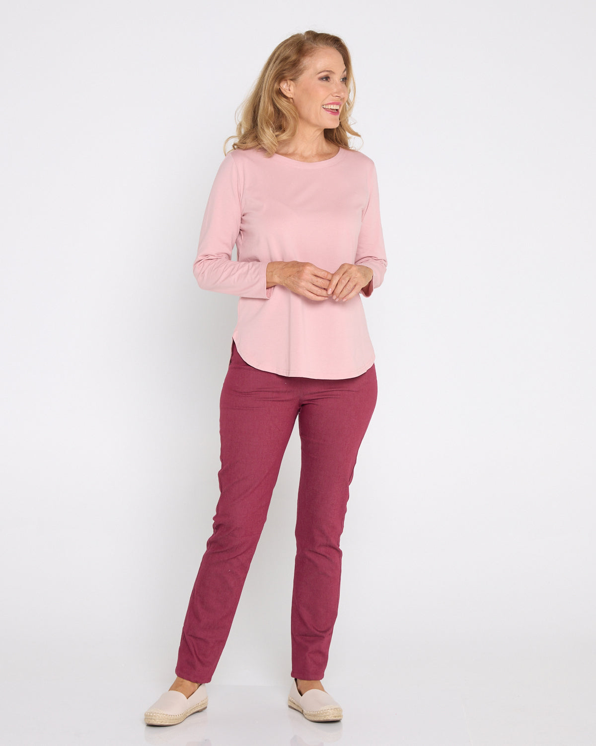 Kayla Winter Pull-On Pants - Burgundy