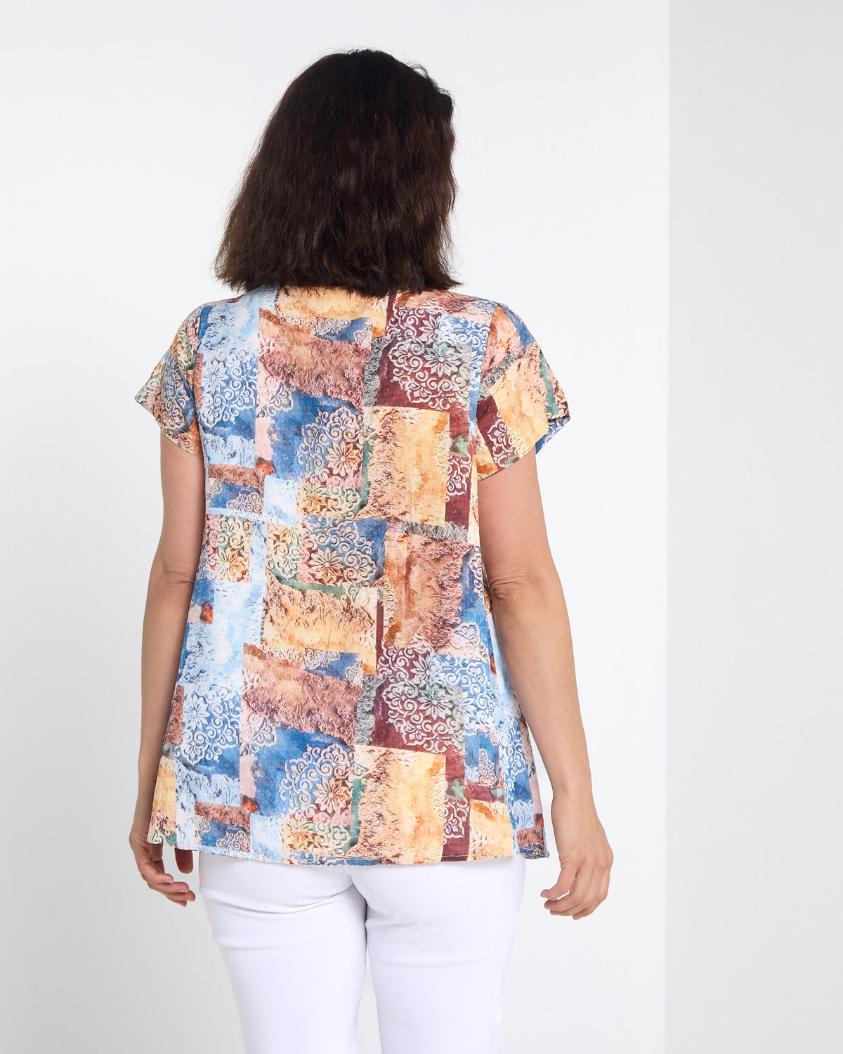 Carmody Cotton Pintuck Top - Vintage Tapestry