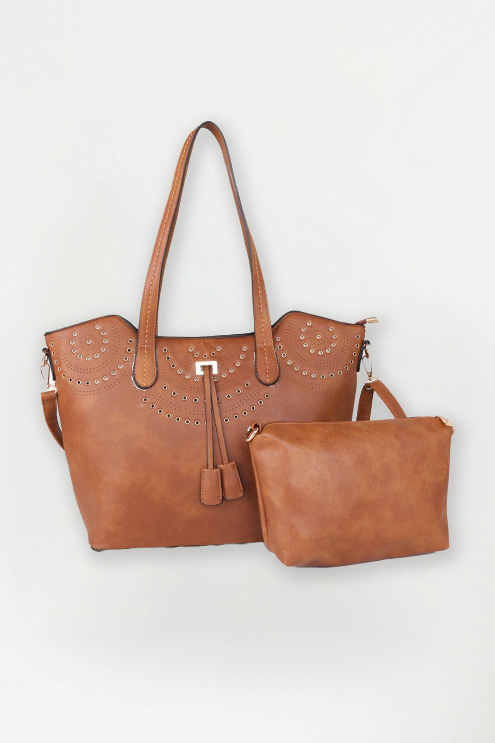 Carson Tote Bag Clutch Brown TULIO Fashion