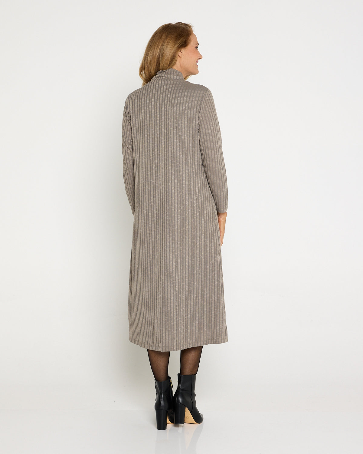 Jennifer Cowl Shift Dress - Silver