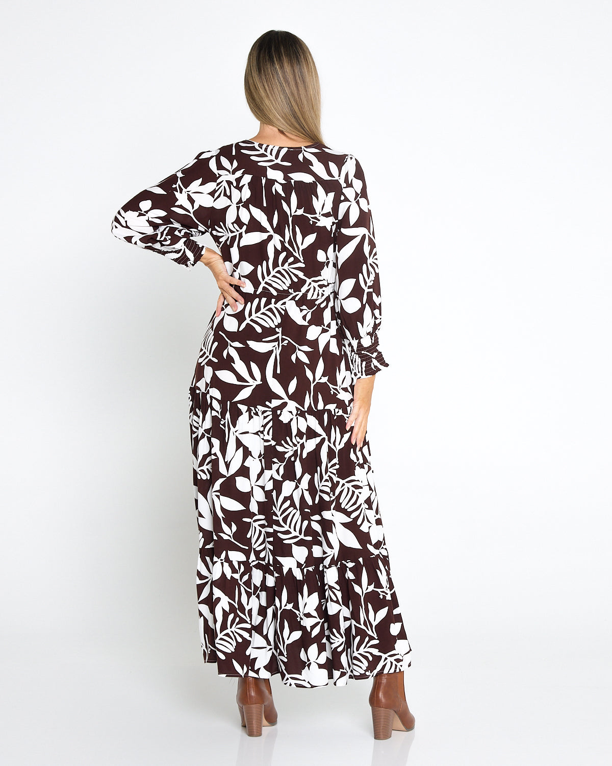 Evelina Dress - Cocoa Floral