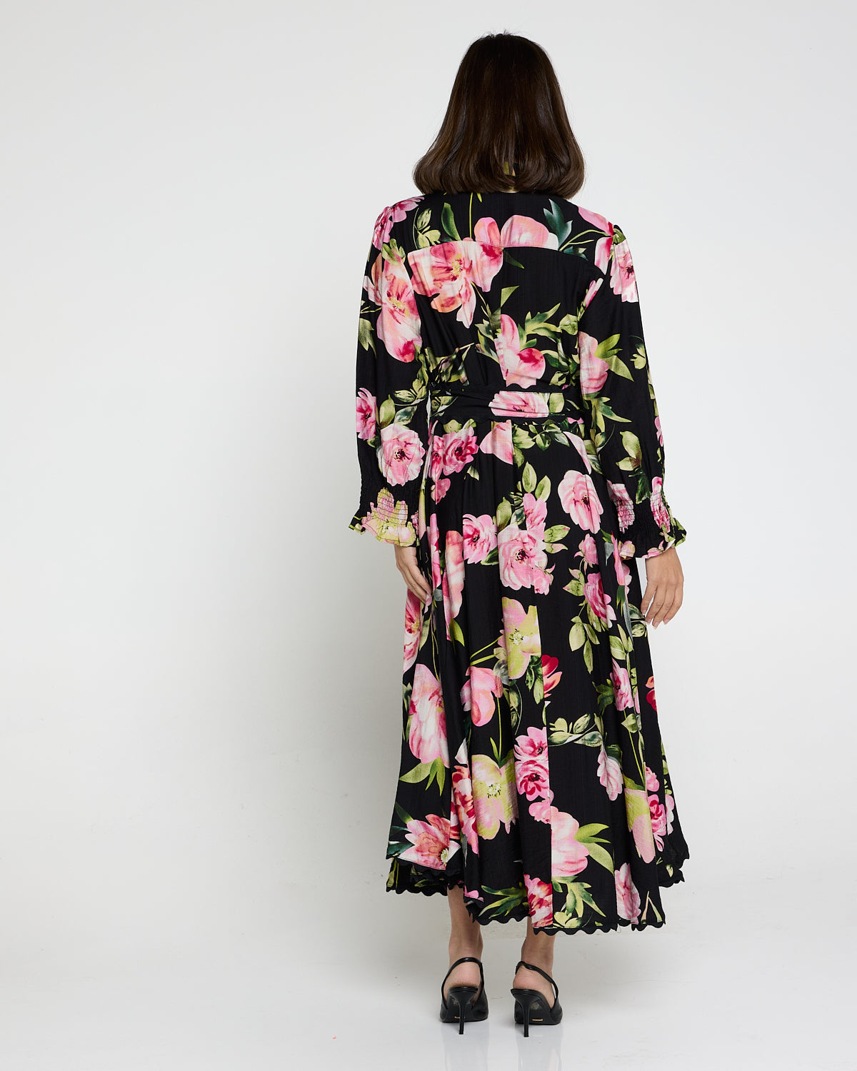 Zayla Dress - Black/Pink Rose