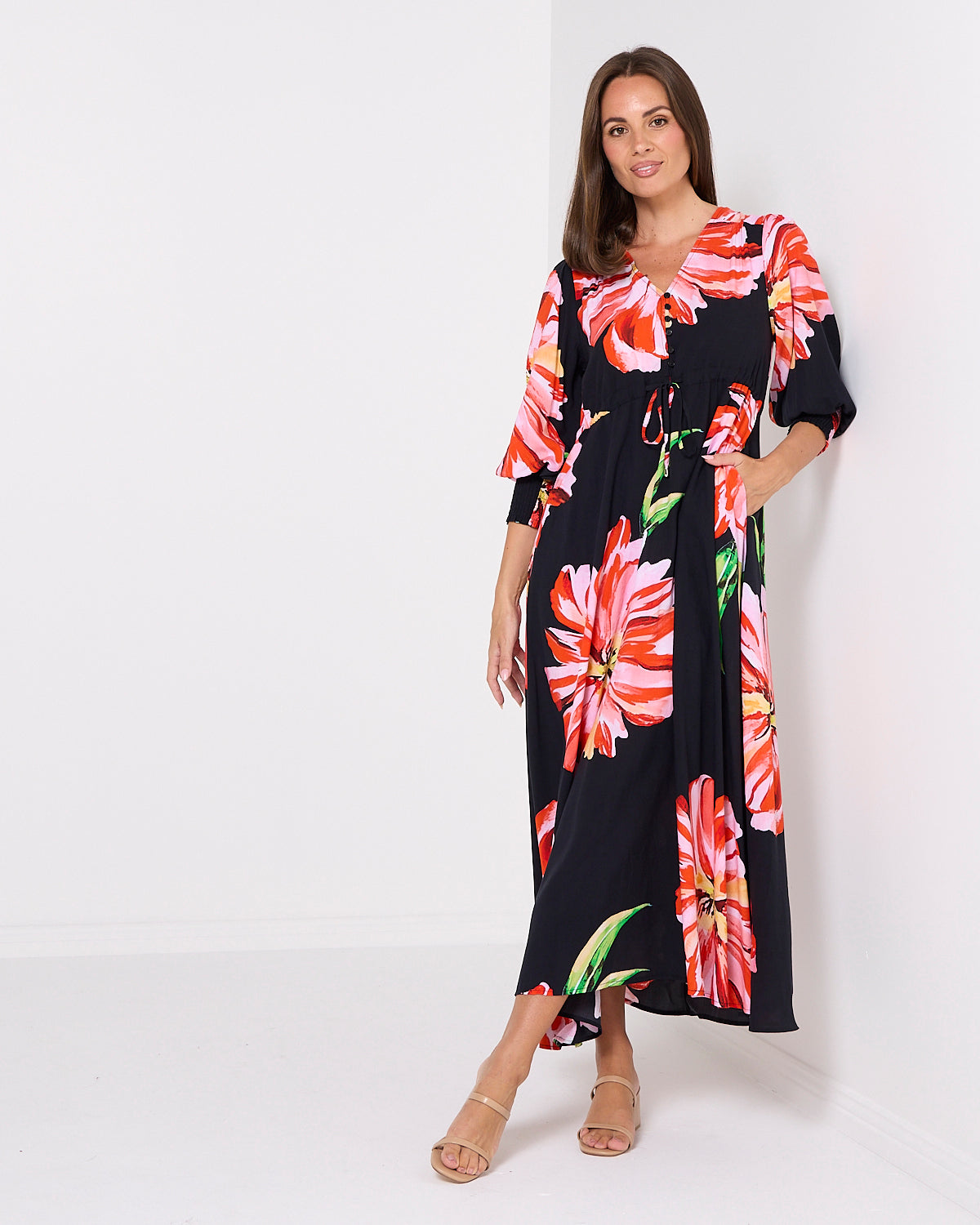 chinese dress ladies Tribal Turtle Cotton Maxi Dress main image 1