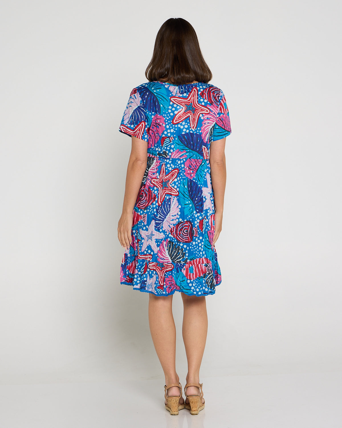 Connie Cotton Dress - Blue Starfish