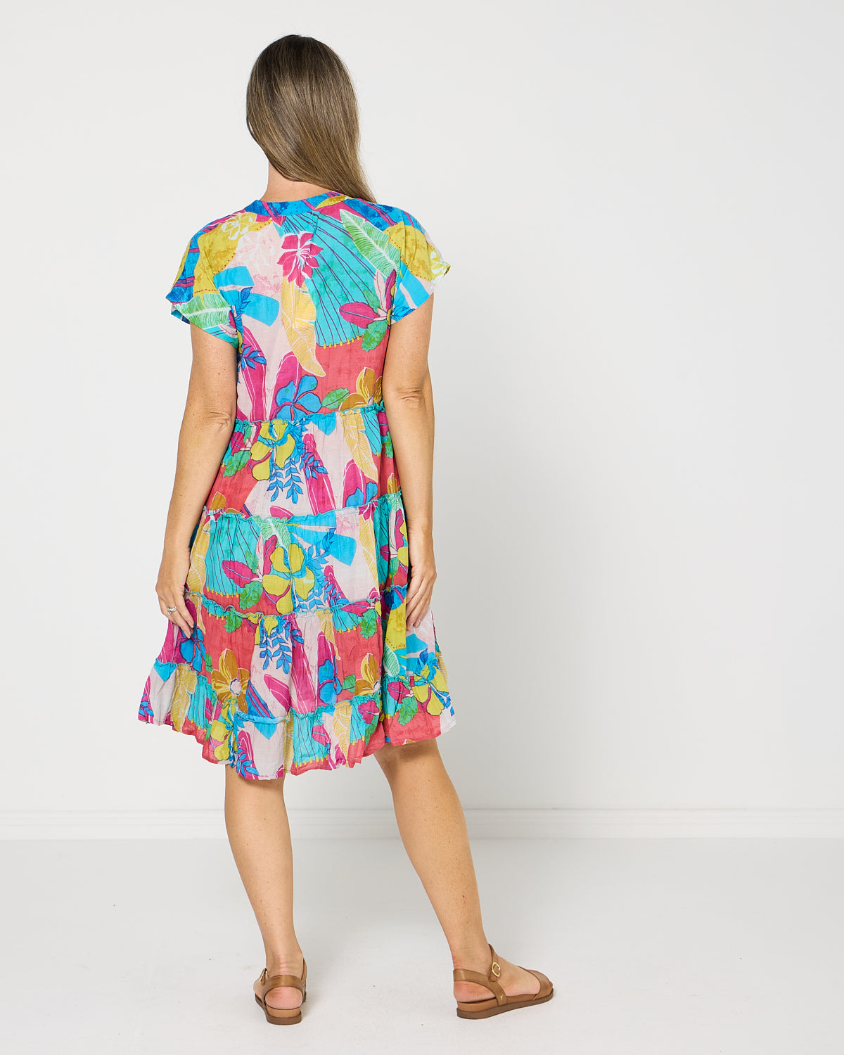 Sage Dress - Tropical Flowers