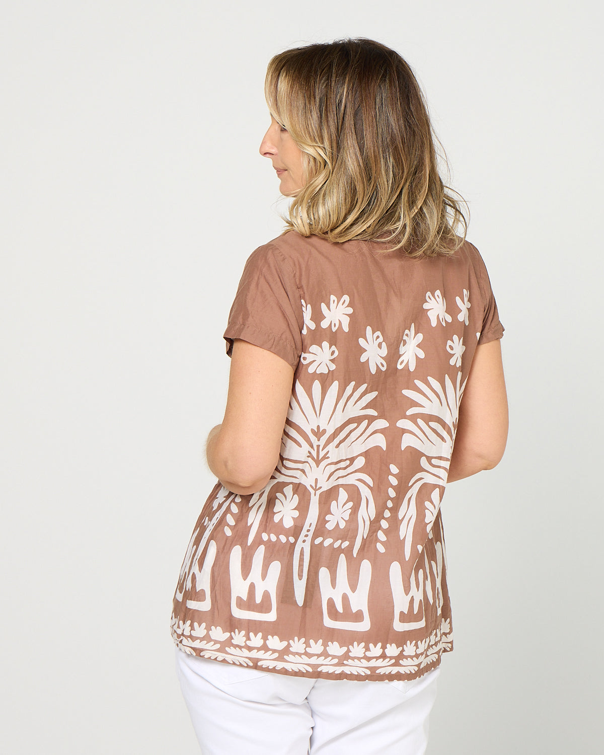 Kayla Top - Mocha Border