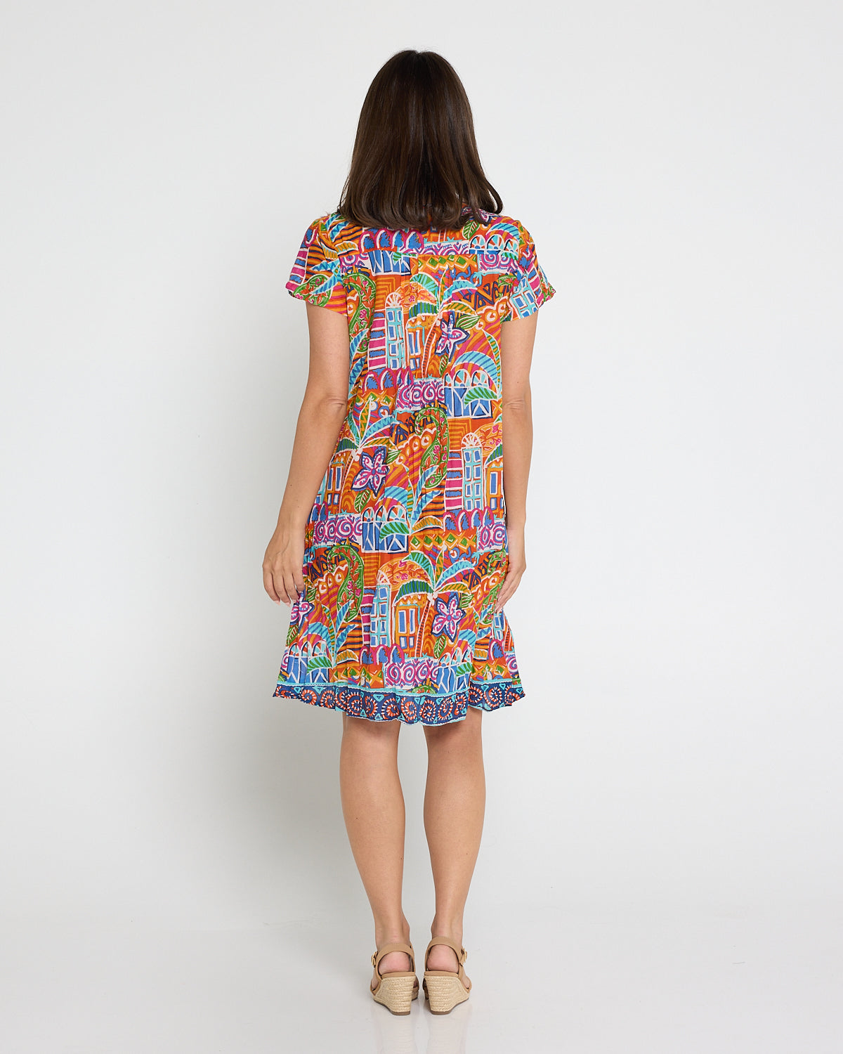 Nicola Cotton Dress - Tropical Village