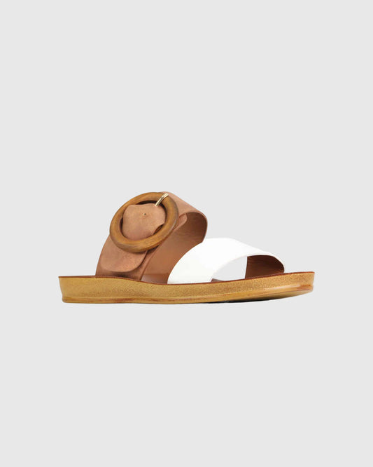 Damani Slide - White / Tan