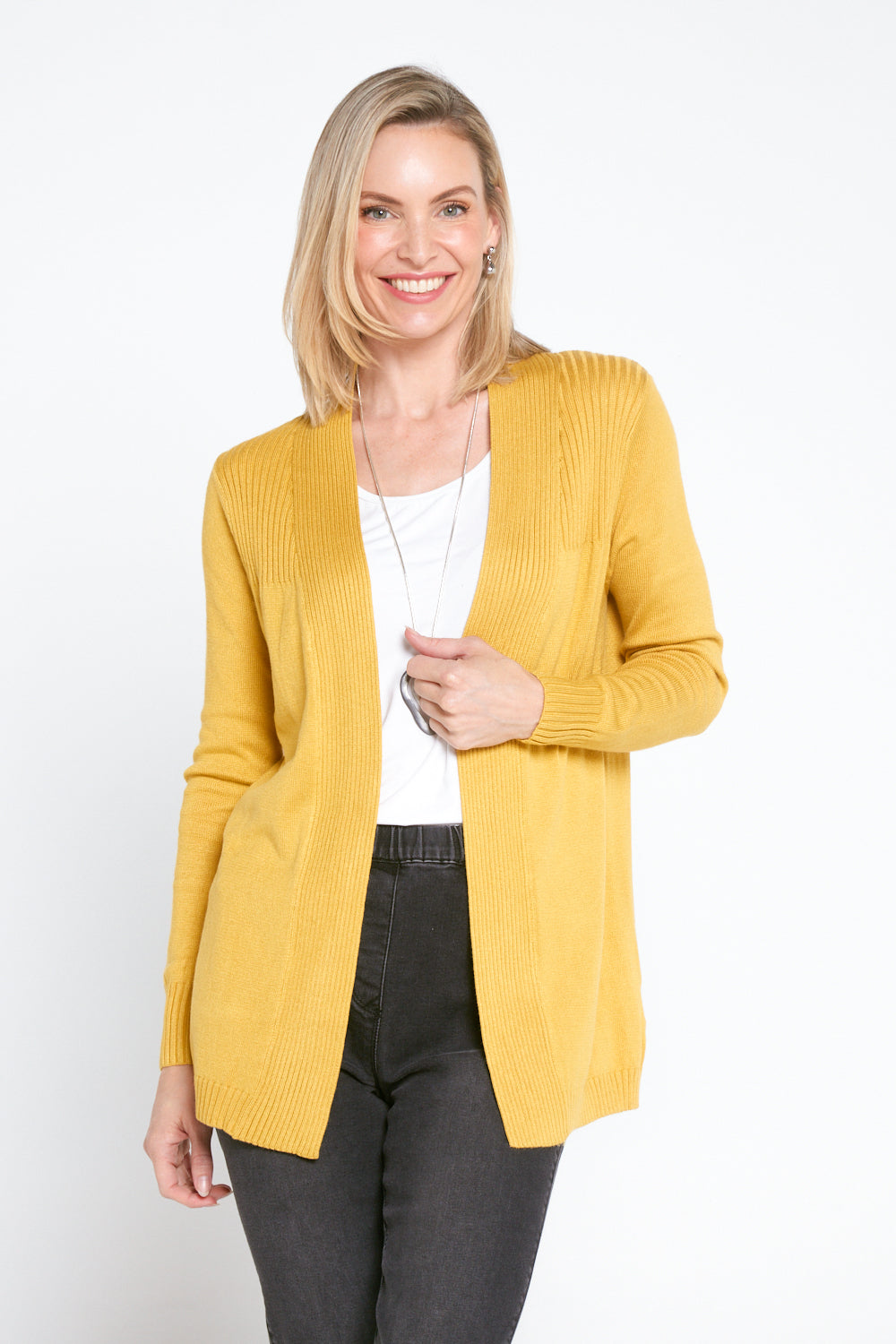 Yellow cotton cardigan top