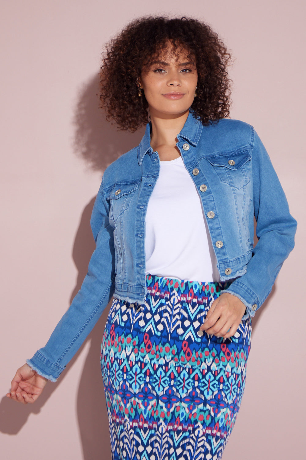 Echo Cropped Denim Jacket Blue Wash – TULIO Fashion