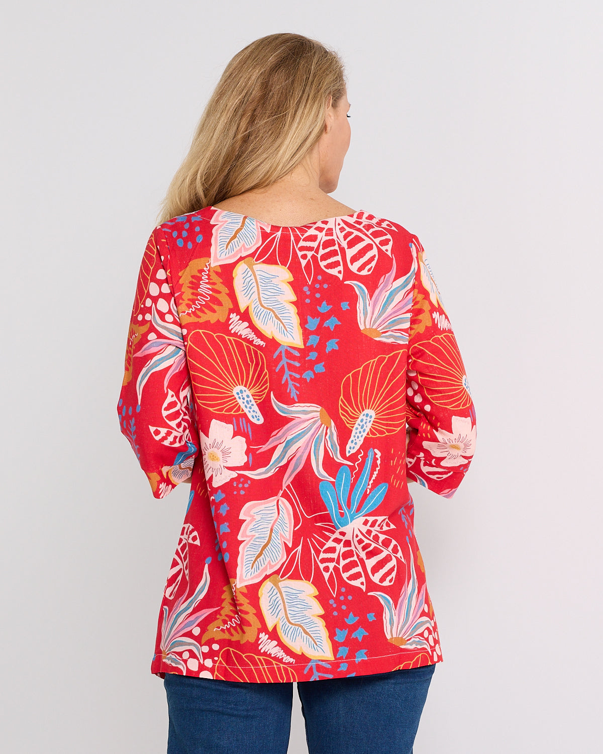 Esther Linen Top - Scarlet Botanica