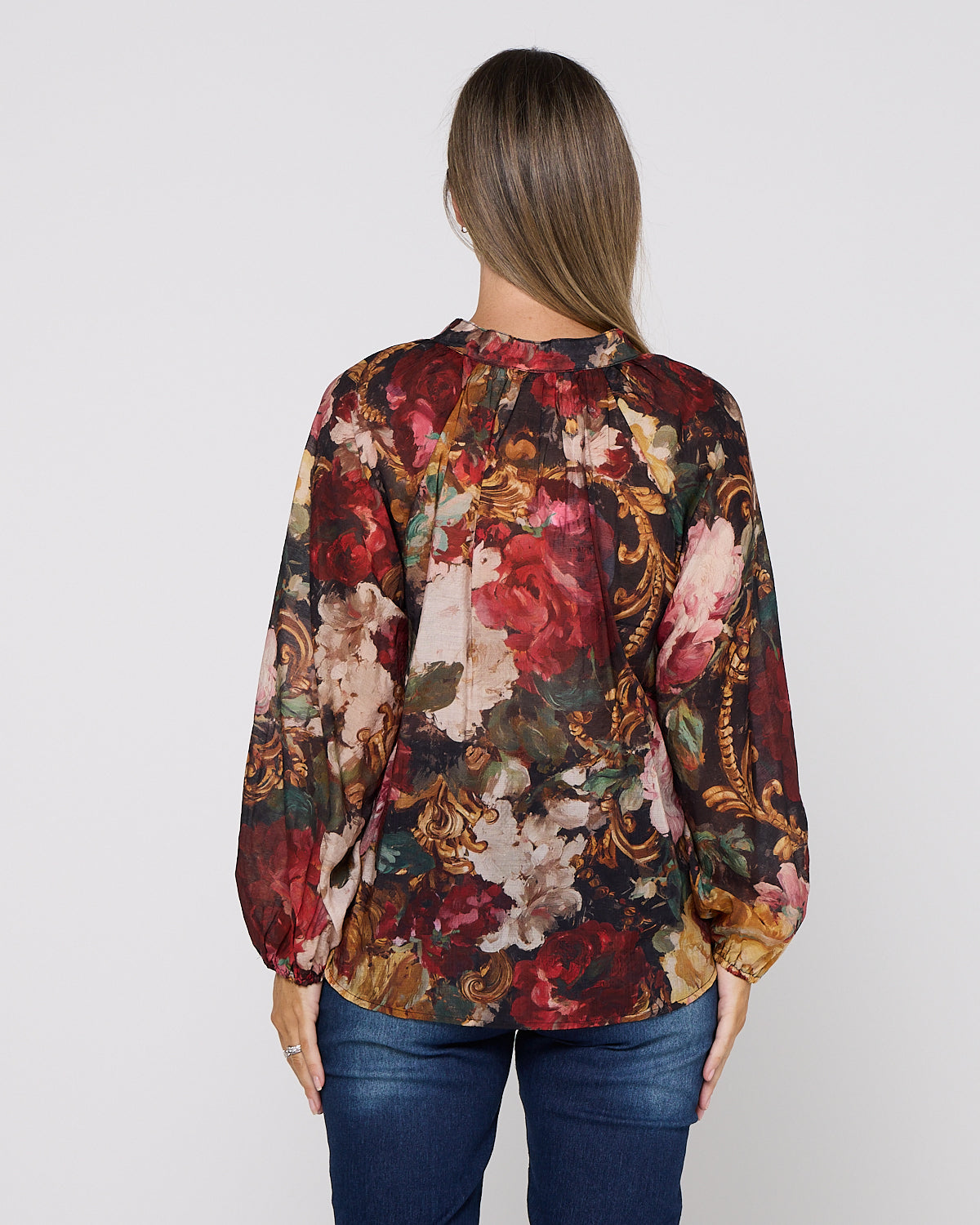 Annalise Blouse - Burgundy Floral