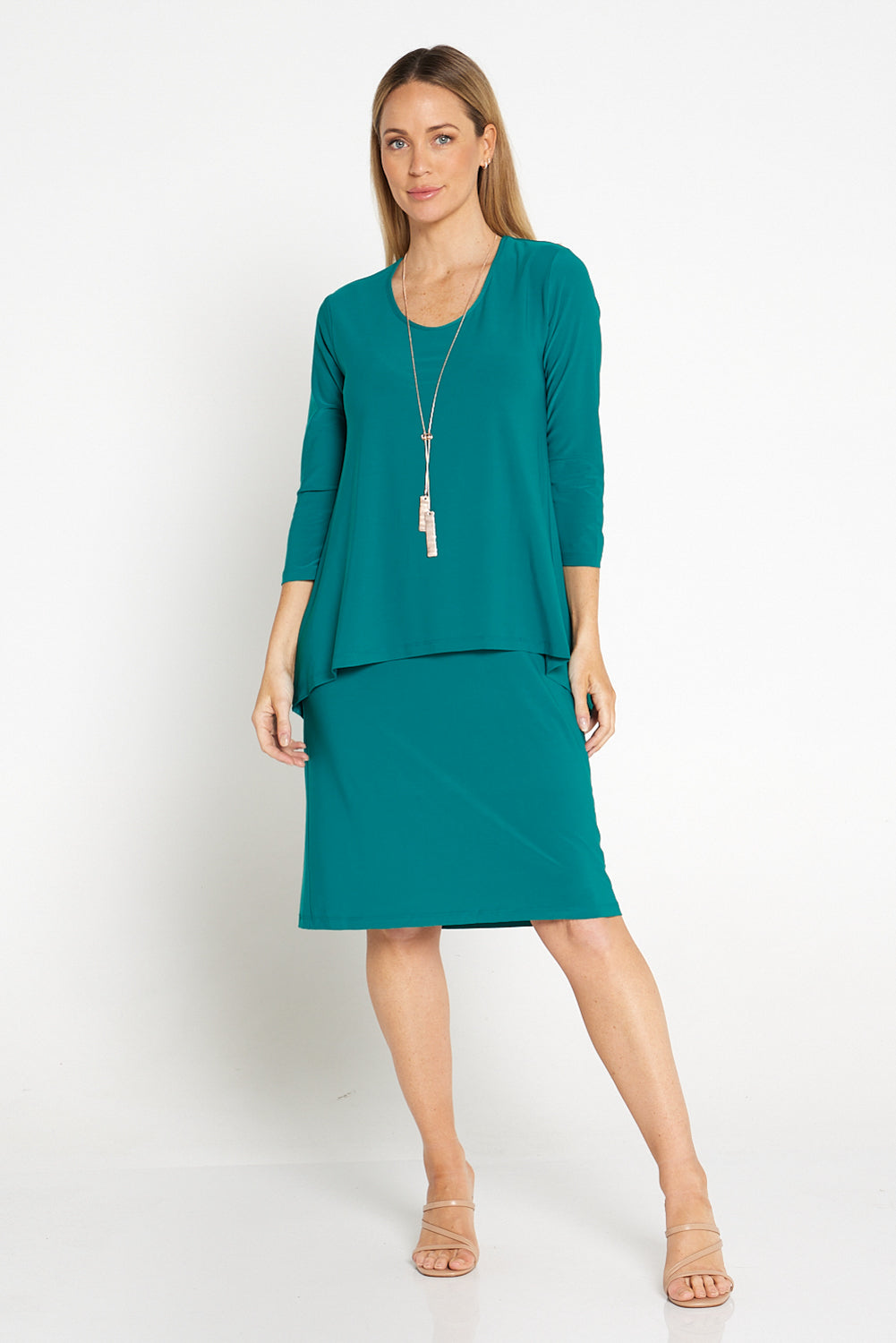 Forgiveness Dress Teal Mature Women s Classic Style TULIO Fashion