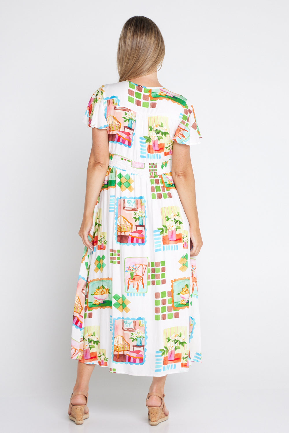 Freja Midi Dress - Palm Springs Print
