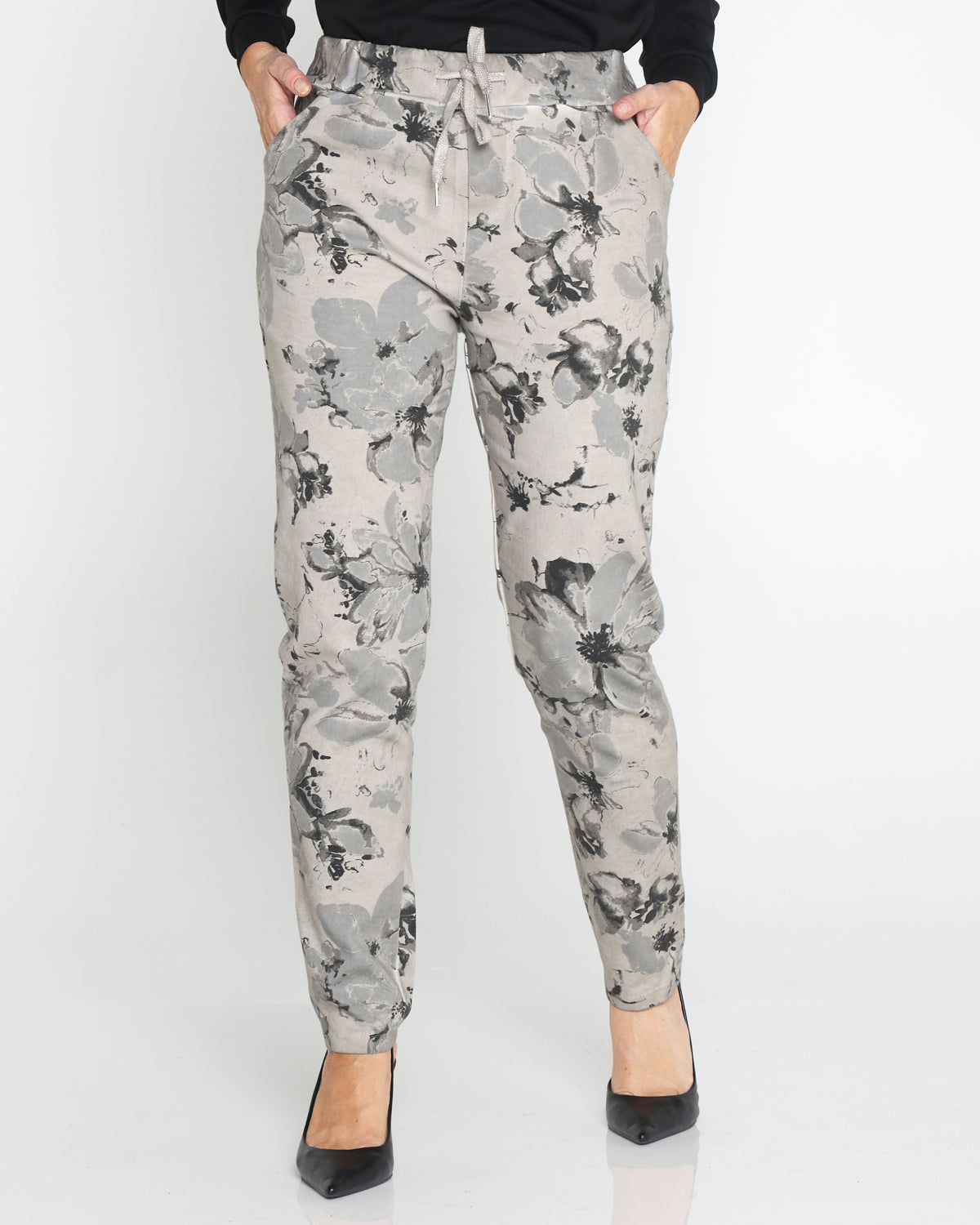 Alda Cotton Pants - Taupe Floral