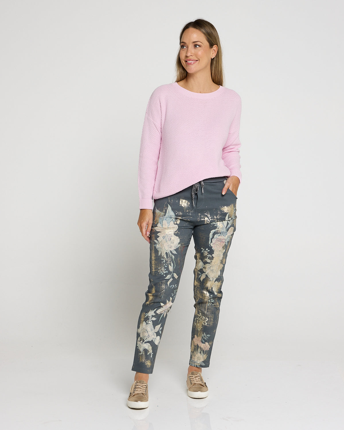 Brenda Waffle Knit - Blush