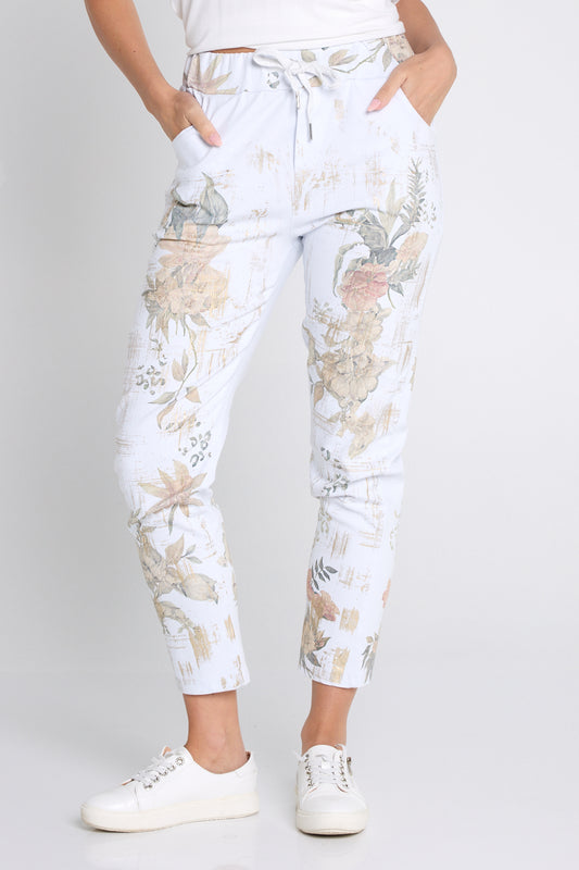 Ridley Pants - White Floral