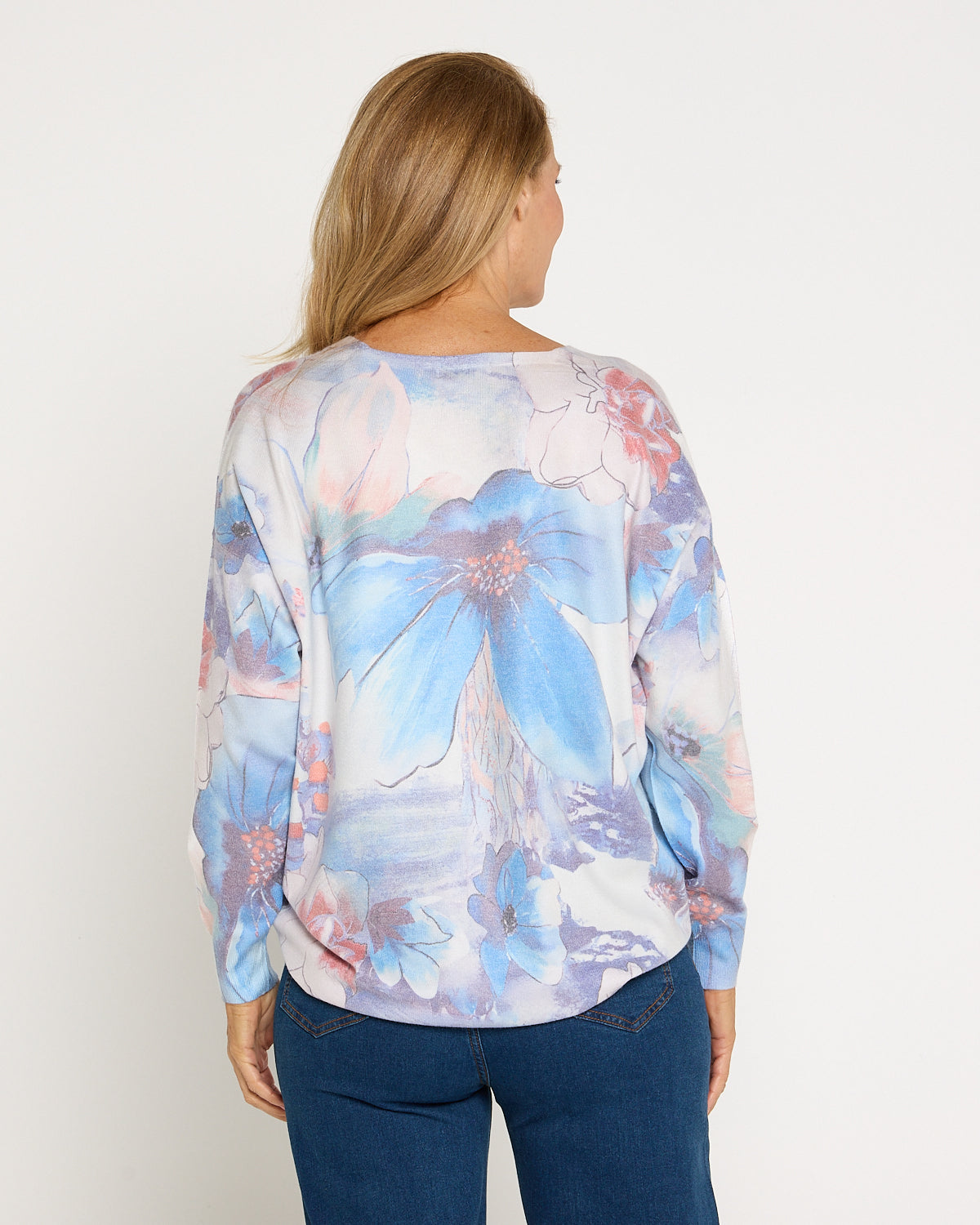 Skye Knit Top – Blue Bloom