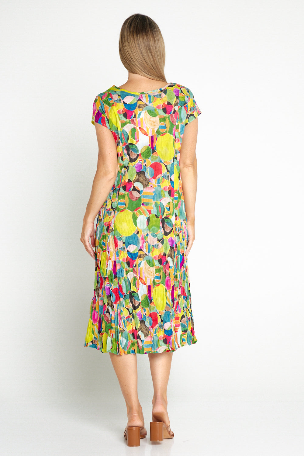Grace Cotton Dress - Rainbow Spots
