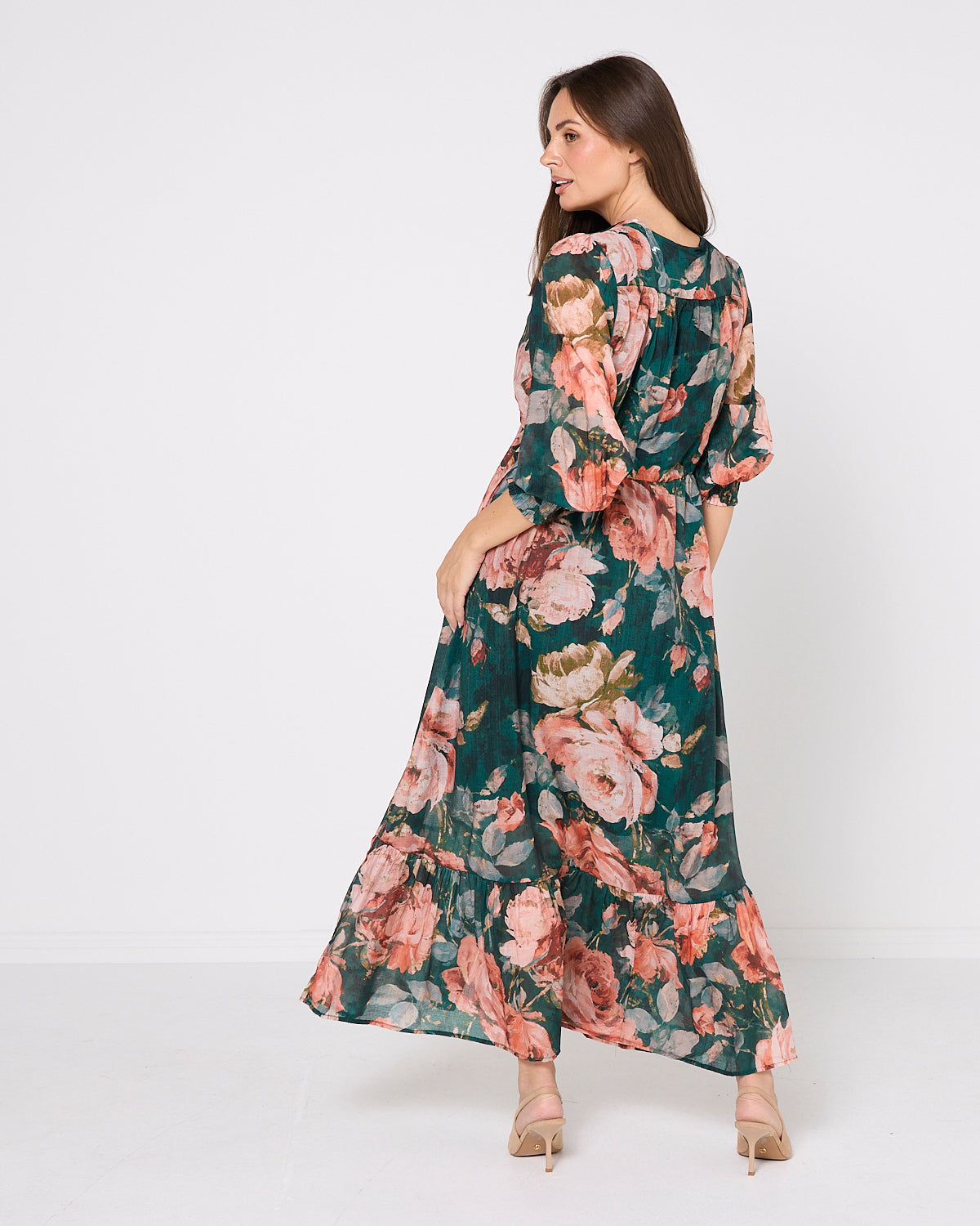 Willow Maxi Dress - Emerald Bloom
