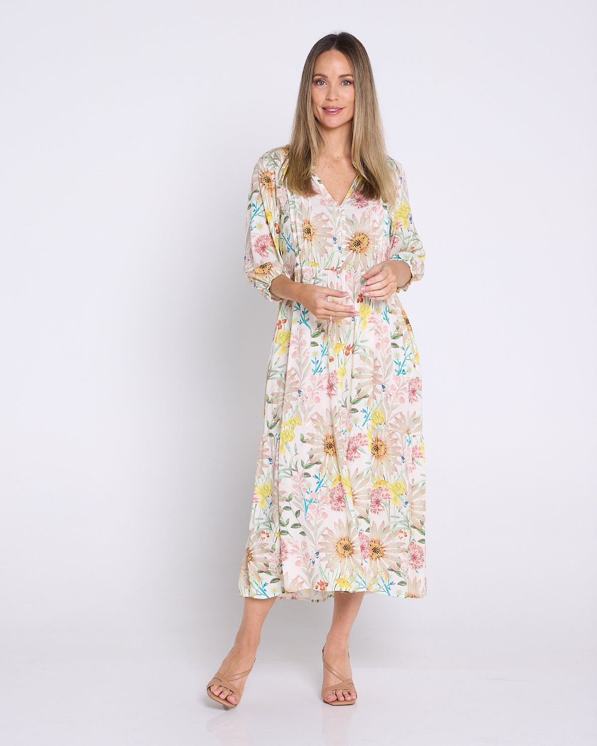 Gwendolyn Dress - Peach Wildflowers