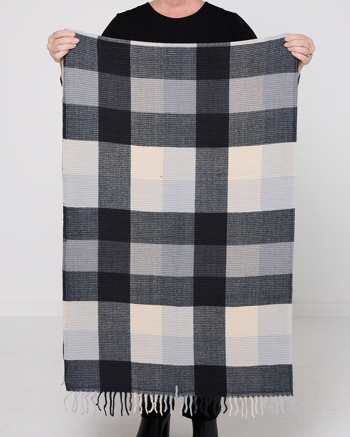 Lavenham Scarf - Charcoal Check