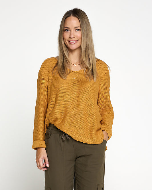 Emmy Cotton Knit Jumper - Mustard