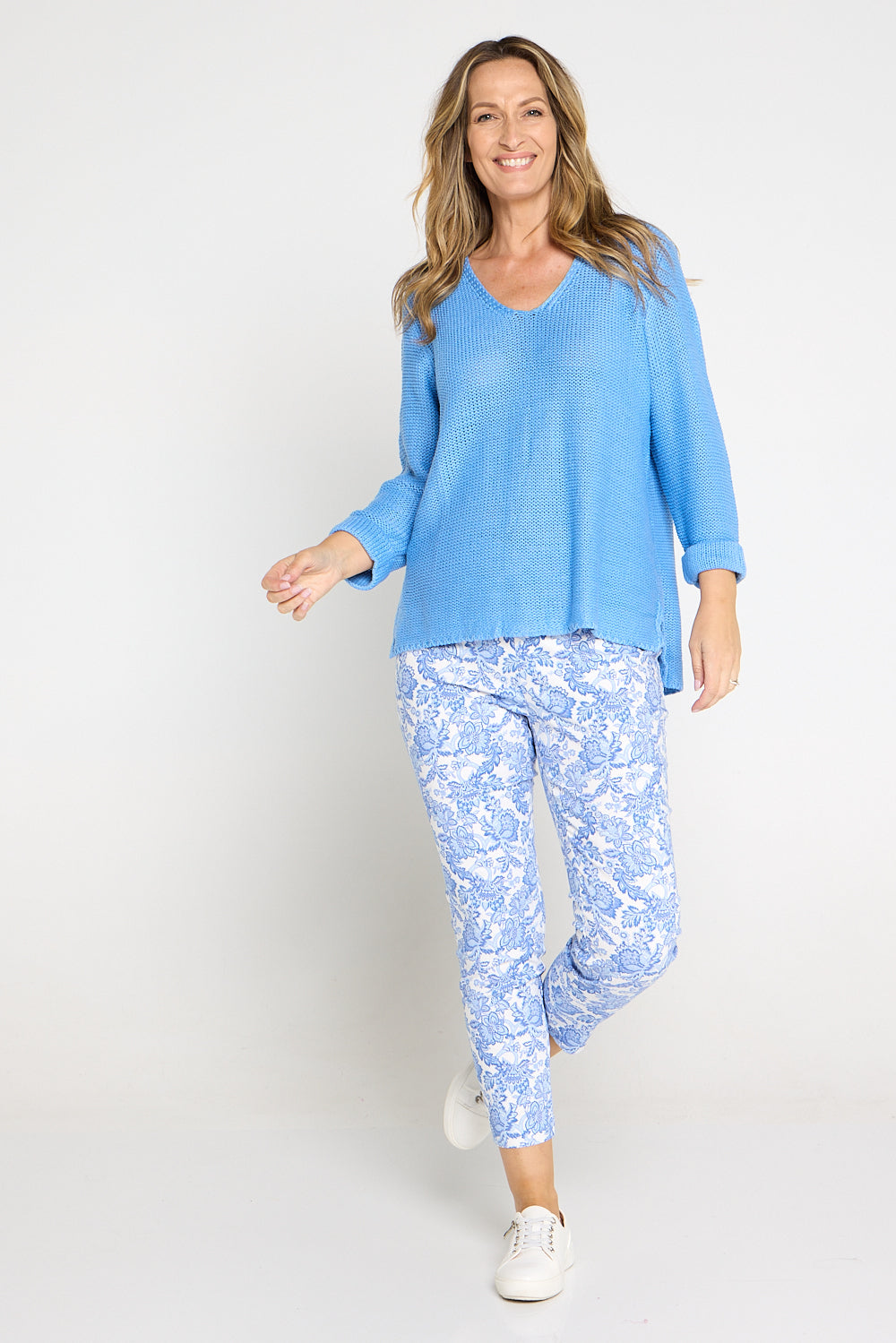 Emmy Cotton Knit Jumper - Blue