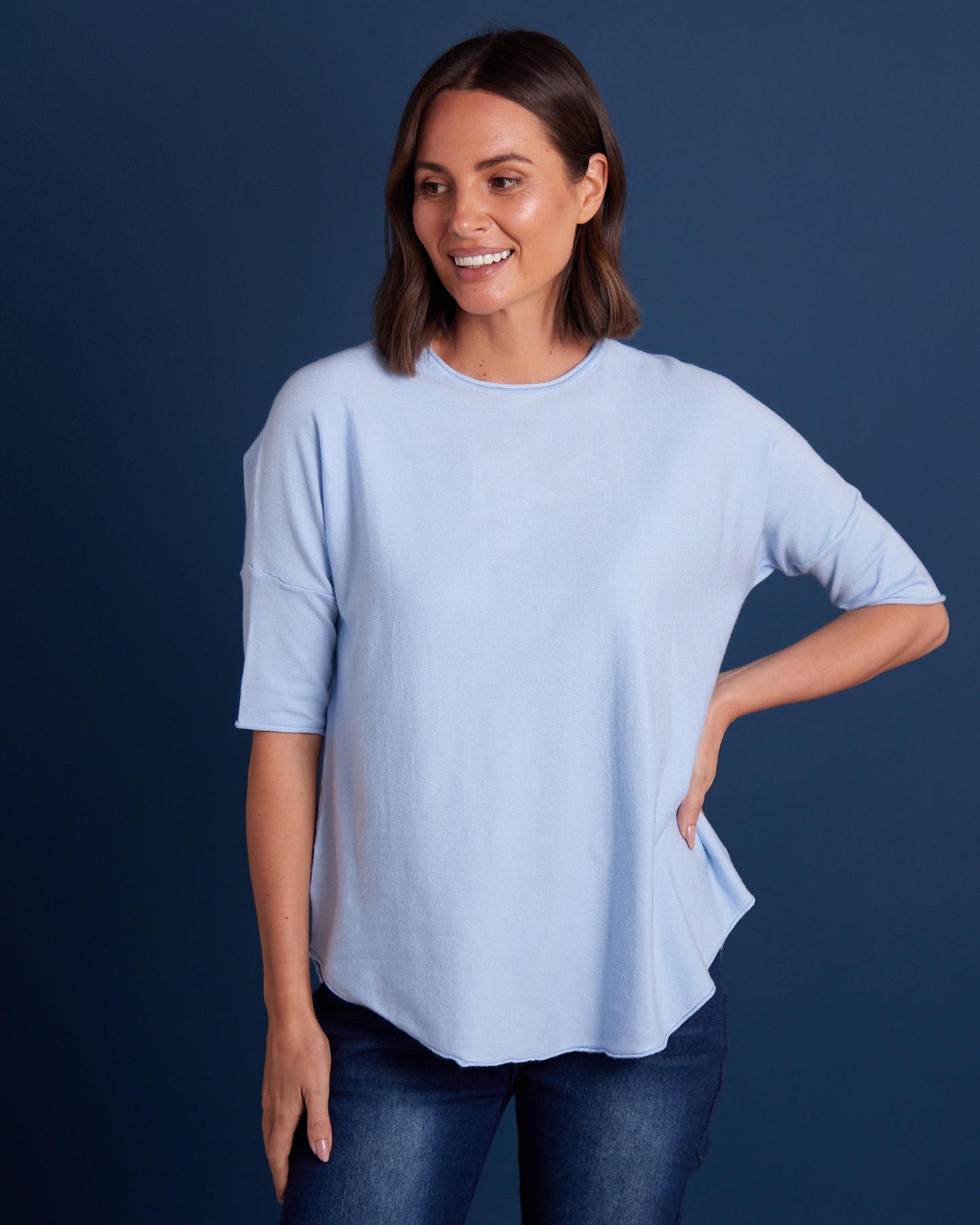 Jarrah Knit Top - Sky Blue