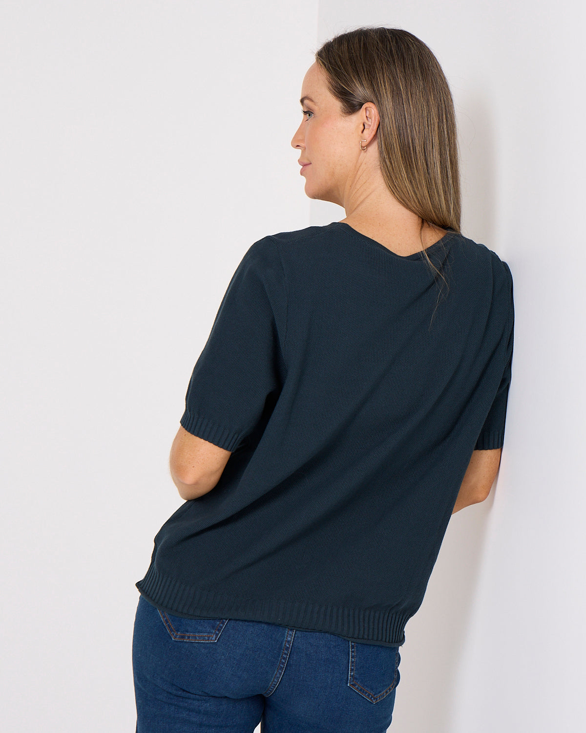 Rachel Cotton Knit Top - Teal