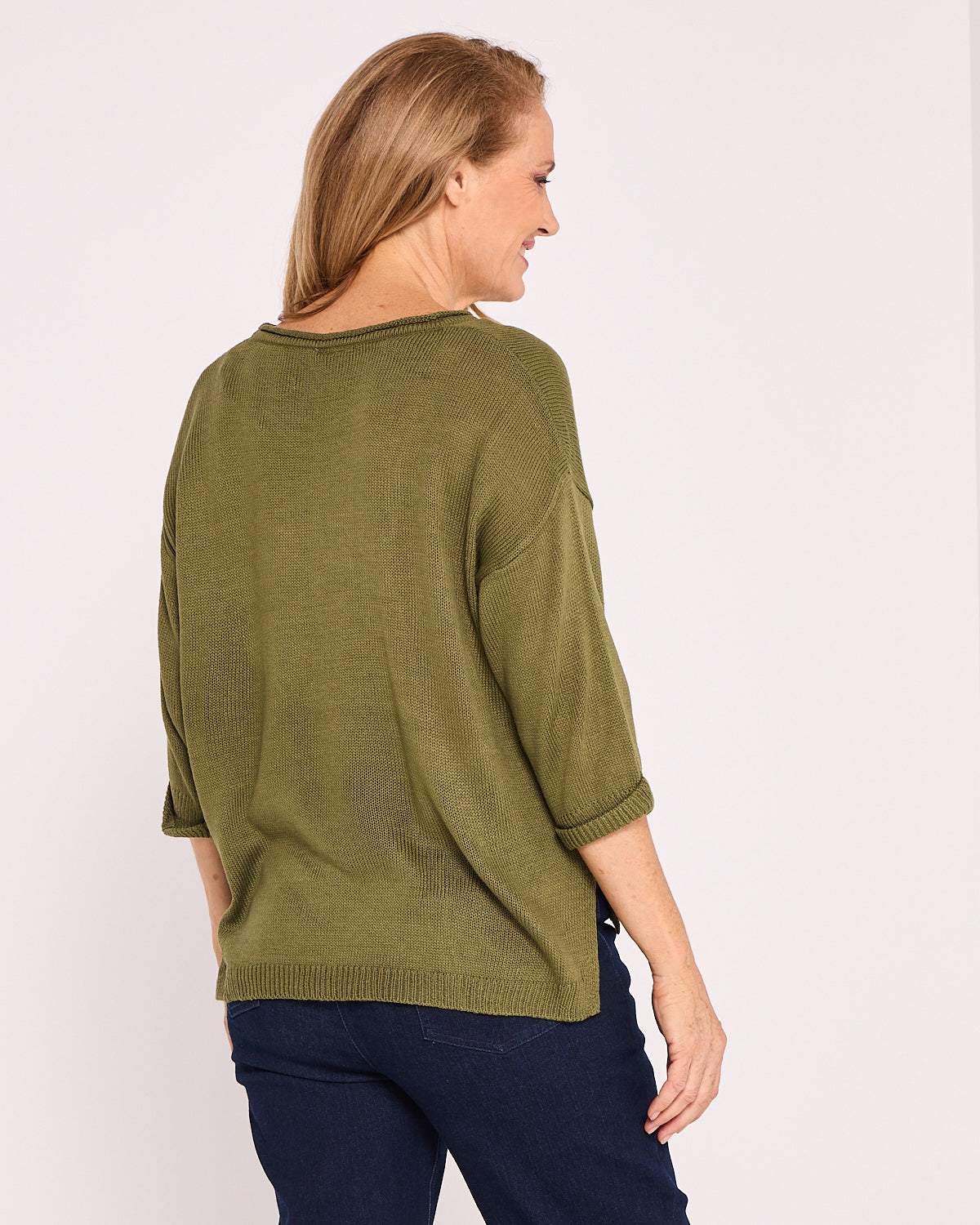 Byron Cotton Knit Top - Khaki