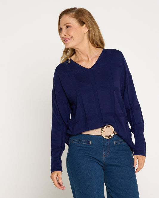 Felicity Knit Top - Navy